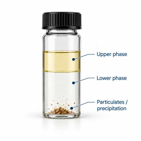 Checking sample behaviour in upper and lower liquid phases