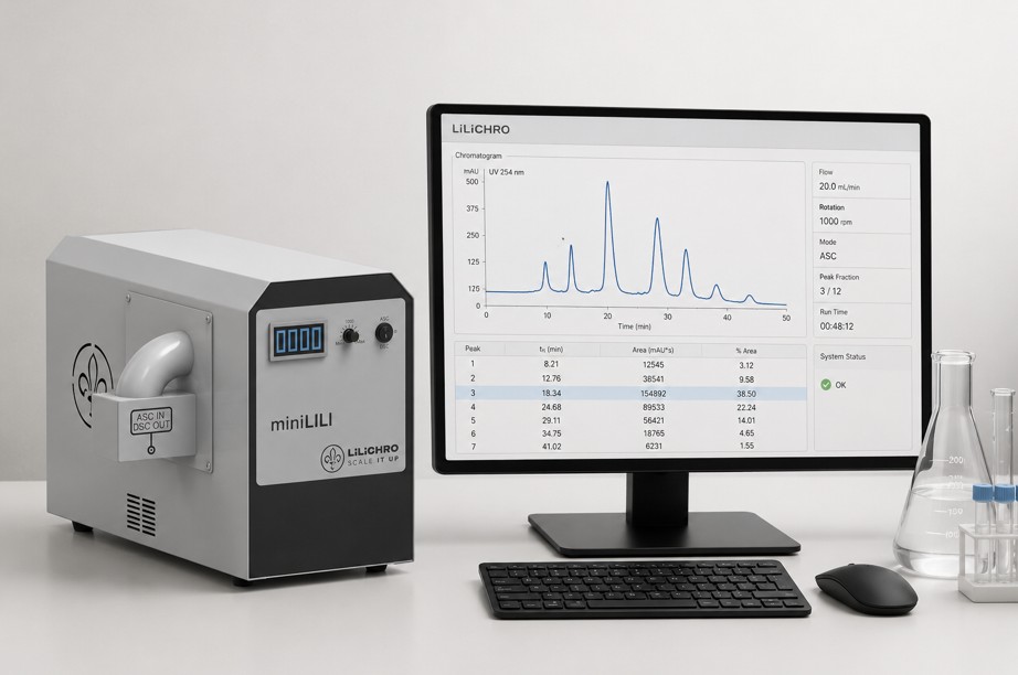 Lilichro preparative liquid-liquid chromatography, minilili analytical and method development