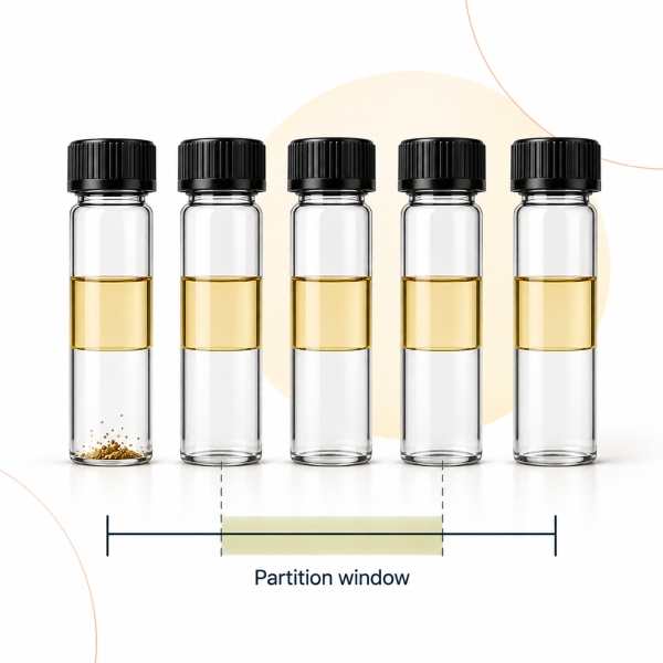 Finding the optimal liquid-liquid partition window